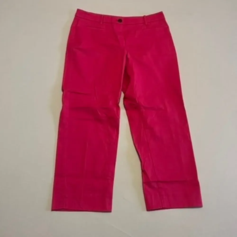 Ann Taylor Petite Curvy Fit Bright Pink Ankle Pants 8P - Picture 2 of 9